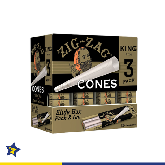 Zig-Zag King Sized Pre-Rolled Ultra Thin Cones | 36 pack of 3 Cones