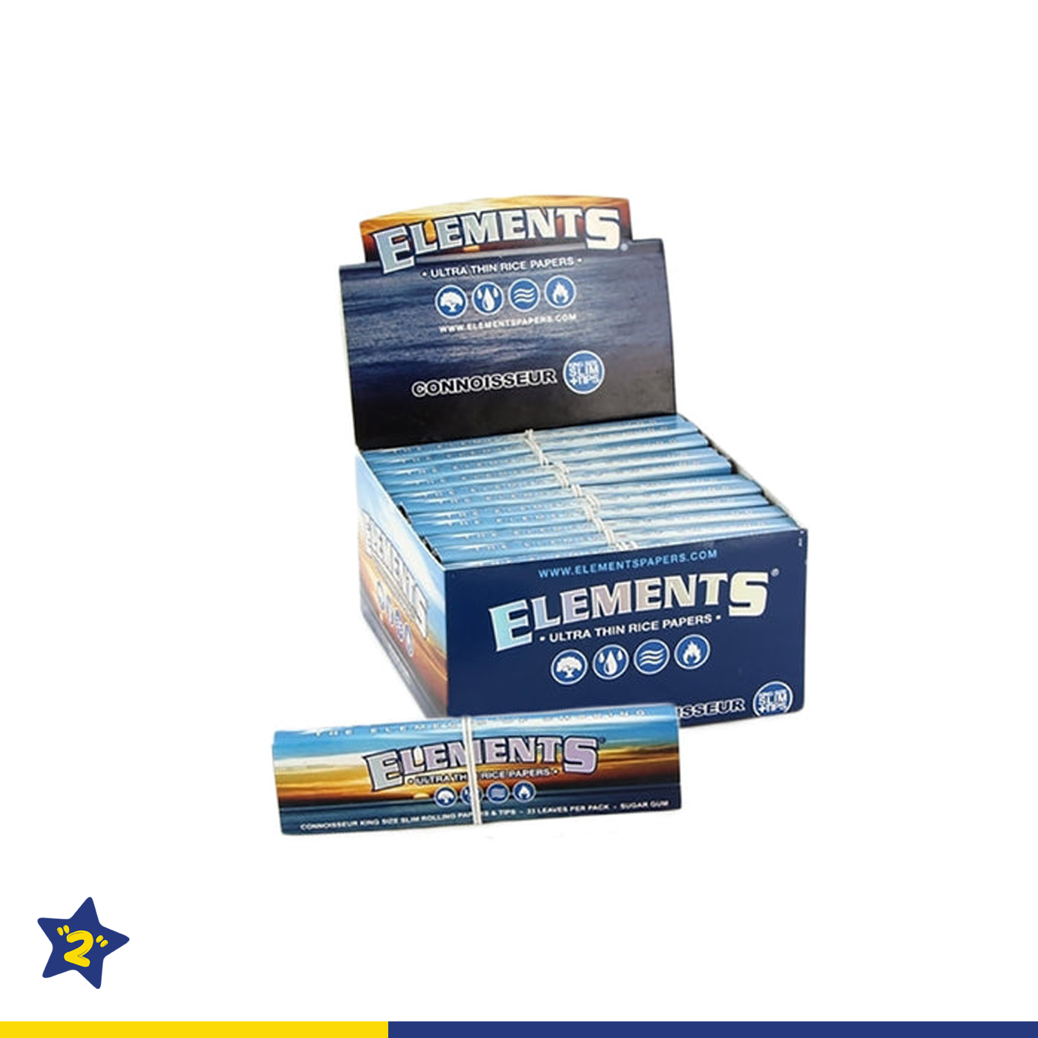 Elements Connoisseur King Size Slim Rolling Paper & Tips