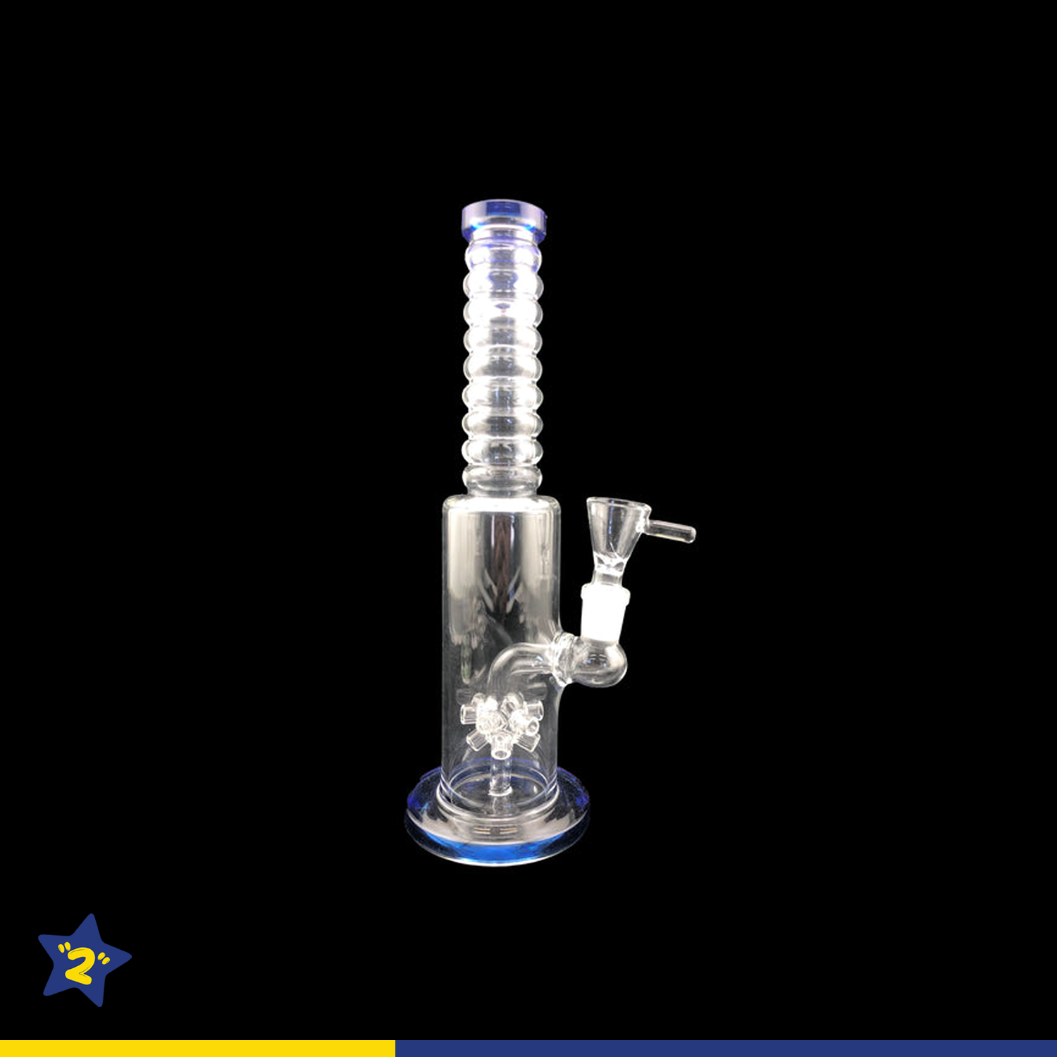 10" Ribbed Tube Sea Mine Perc Water Pipe