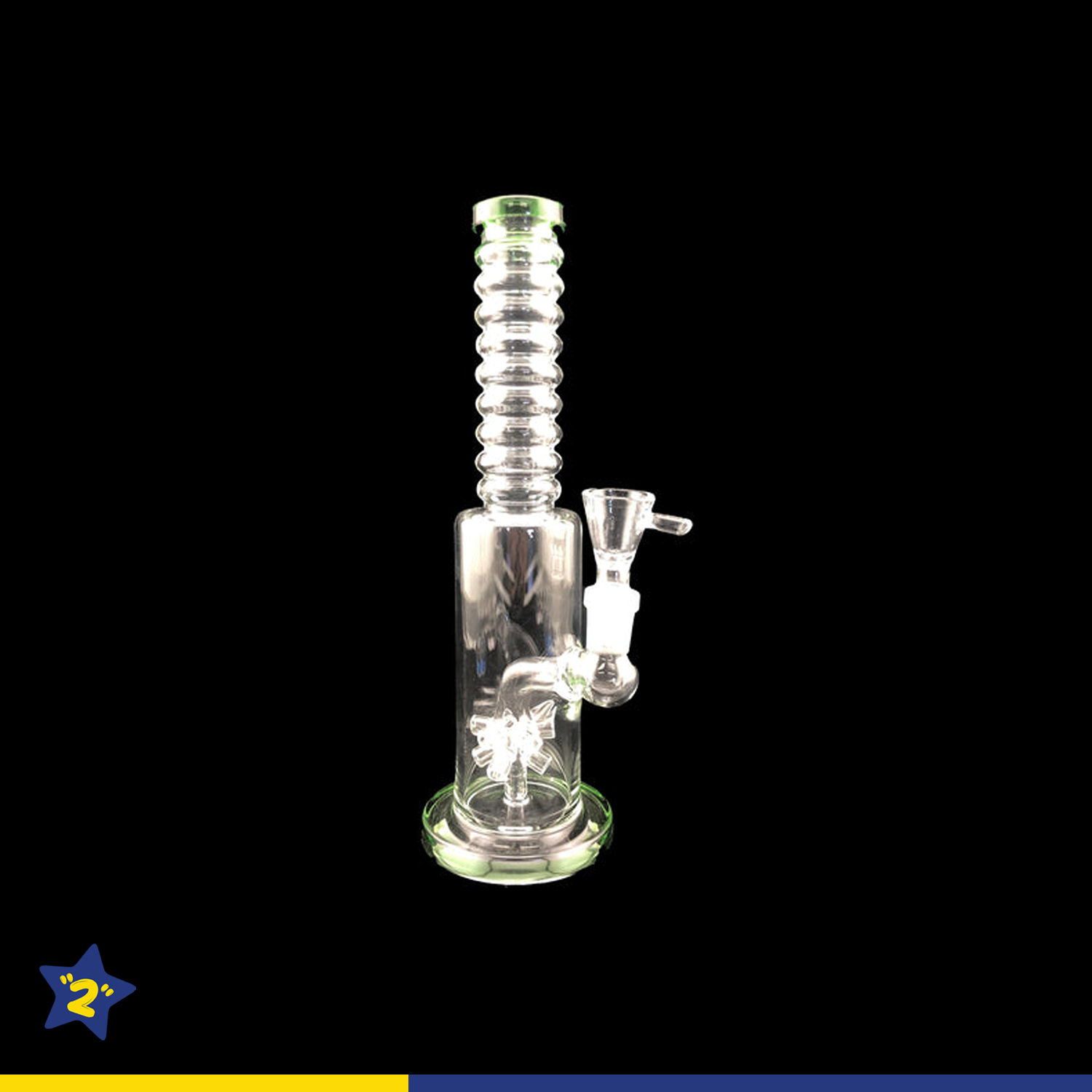 10" Ribbed Tube Sea Mine Perc Water Pipe