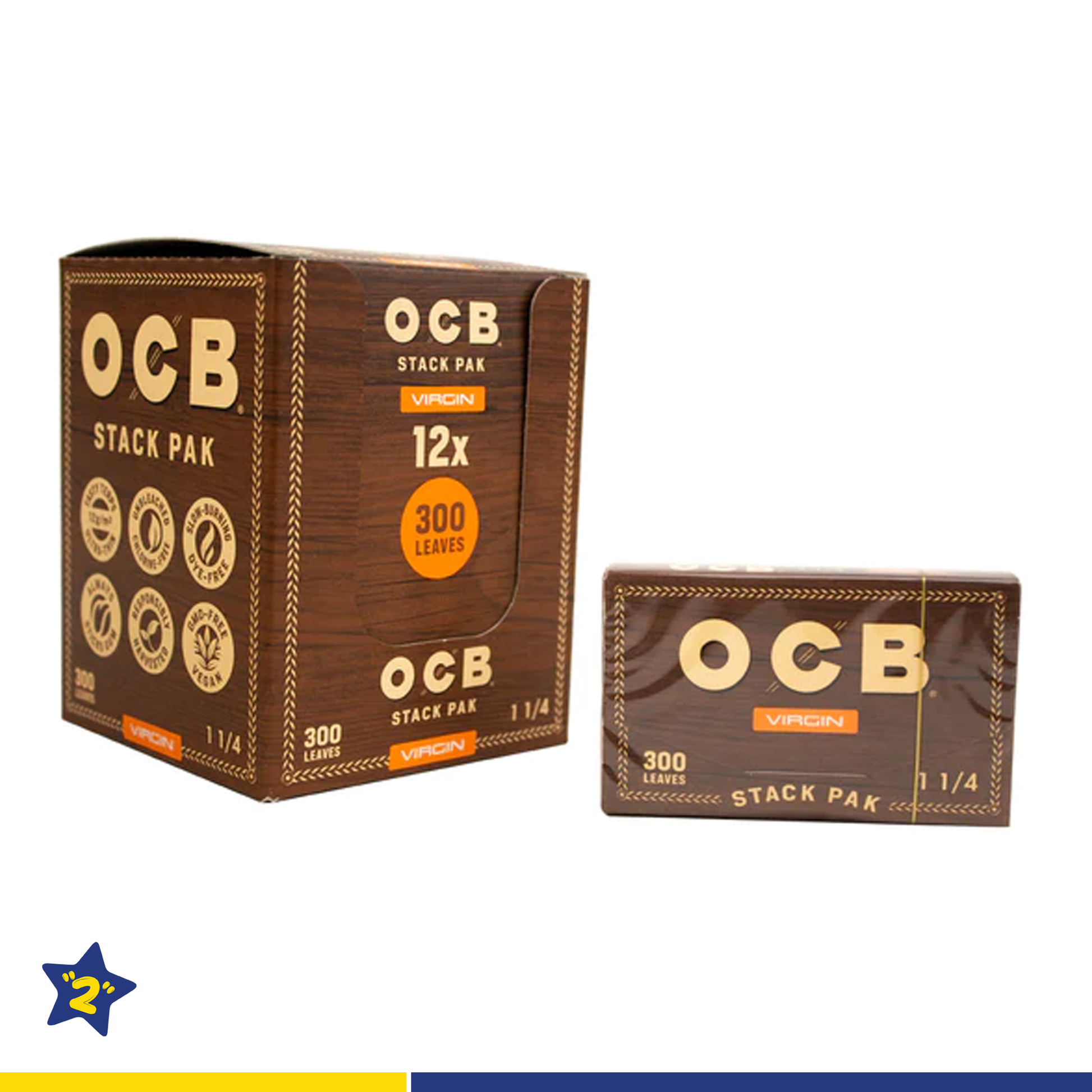 OCB Virgin 1 1/4" Stack Pak Rolling Paper