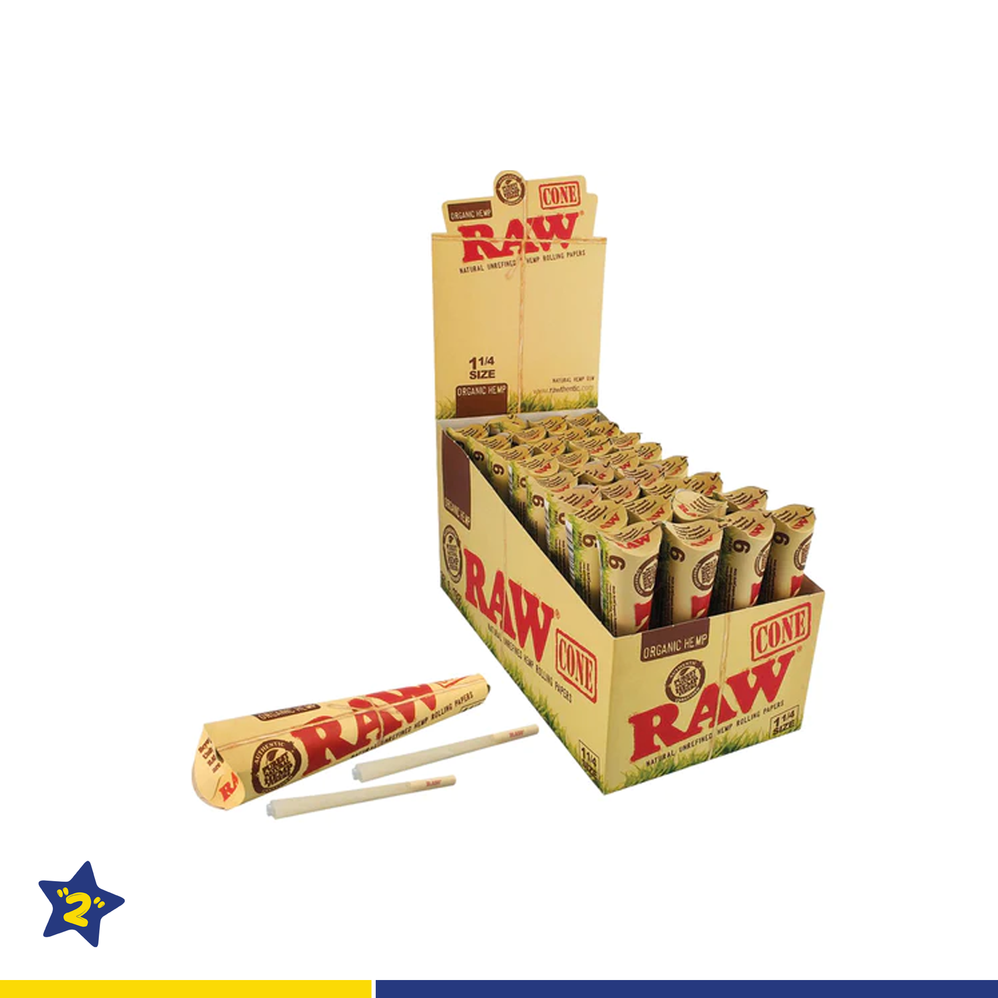 RAW Organic Hemp 1¼ Cones