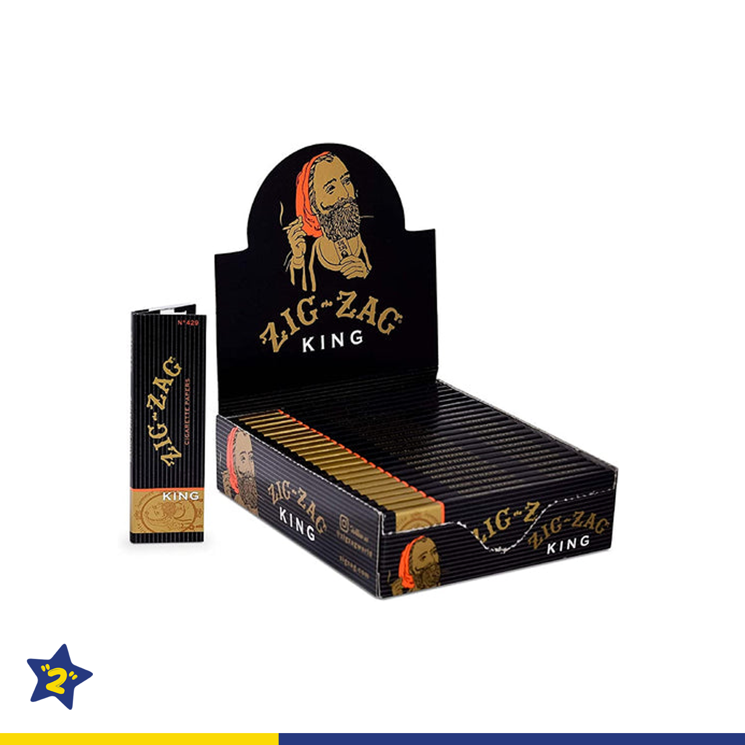 Zig Zag King 24 Booklets Cigarette Papers Black