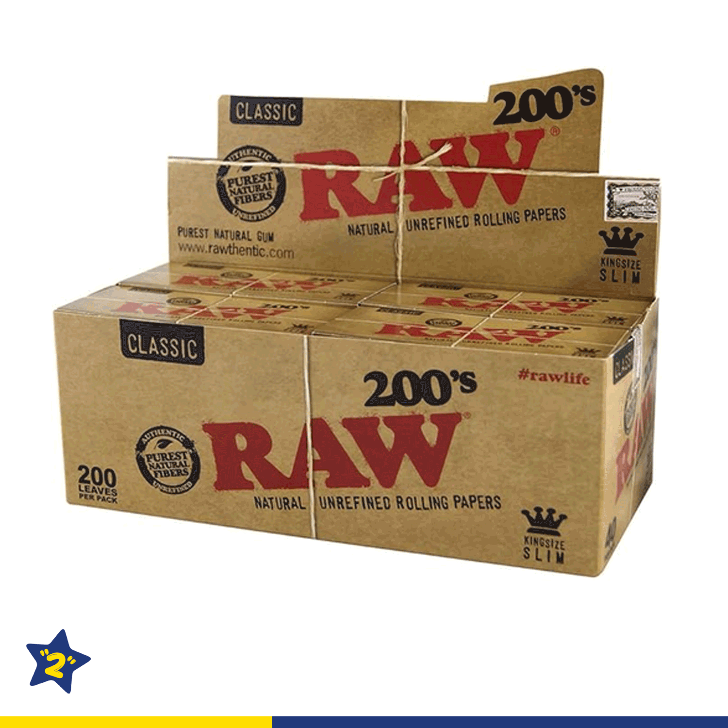 Raw 200's King Size Slim Paper