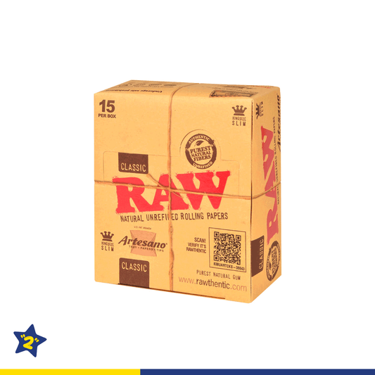 RAW CLASSIC PAPERS ARTESANO KING SIZE SLIM PACK OF 15