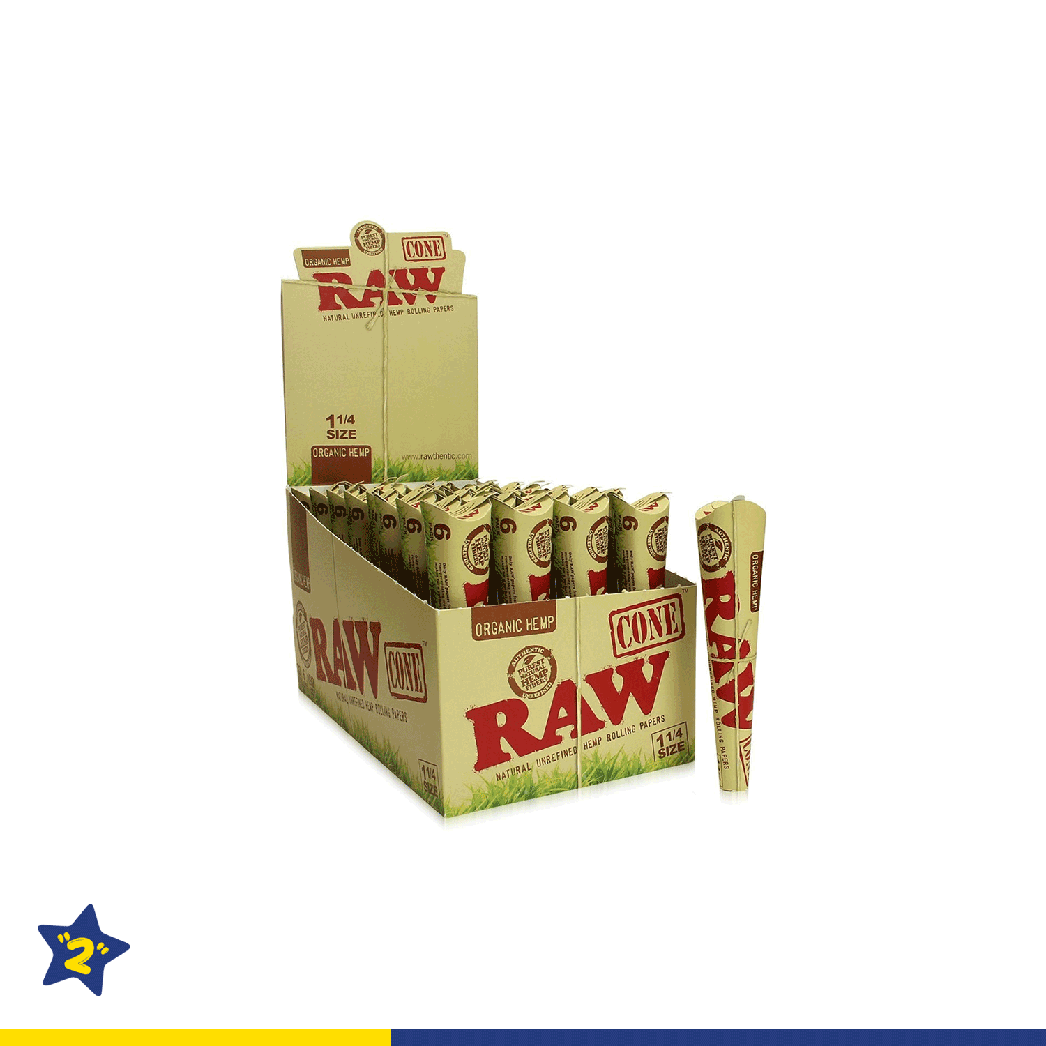 RAW Organic Hemp 1¼ Cones