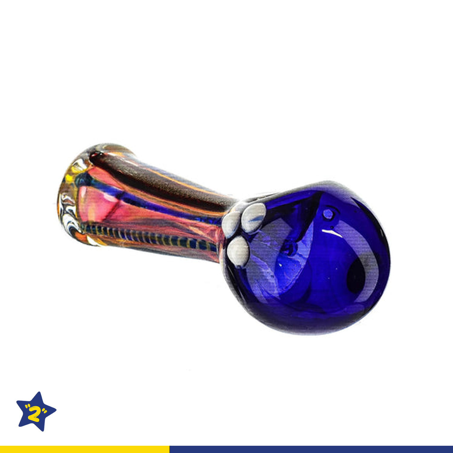 5" Blue Head Fumed Body Dichro Spoon Pipe